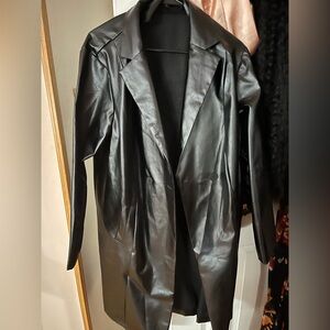 Women's Trench Black Coat Size 3X